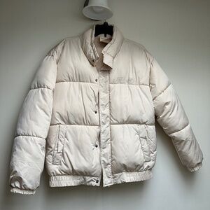 Forever 21 Women's Cream Puffer Coat